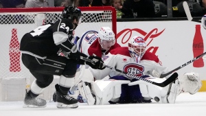 Moore scores 2 goals, Copley gets shutout, Kings rout Canadiens 4-0 for their 5th straight win