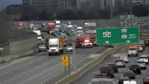 Woman critically injured in chain-reaction collision on DVP has died in hospital: police