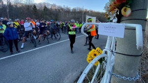 Toronto cyclist Vlad Zotov remembered with memorial ride, ghost bike installation