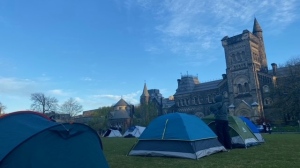 Pro-Palestinian protesters set up encampment on UofT campus