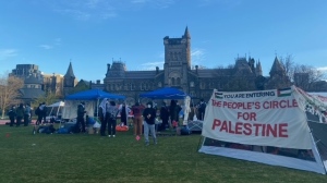 Pro-Palestinian protesters set up encampment on University of Toronto campus