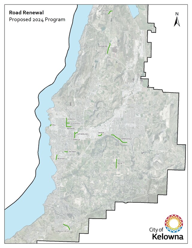 What roads will Kelowna be repaving this year?