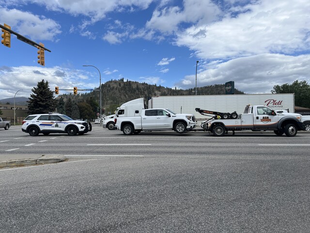 Traffic slowed by collision at the intersection of Dilworth Drive and Enterprise Way