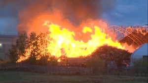 Massive fire breaks out at Wrangler Road facility