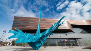 New public art unveiled outside of expanded BMO Centre at Stampede Park