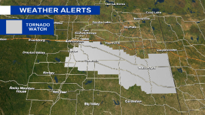 Tornado watch issued for areas southeast of Edmonton