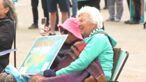 Calgary demonstrators urge the UCP to keep their ‘Hands off our CPP’