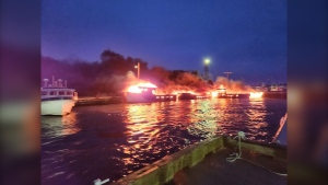 Minister to assess damage after 5 fishing boats destroyed by fire in Quebec's Magdalen Islands