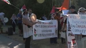 'Absolutely un-Canadian': Pro-Palestinian protest at Israel vs. Canada softball game