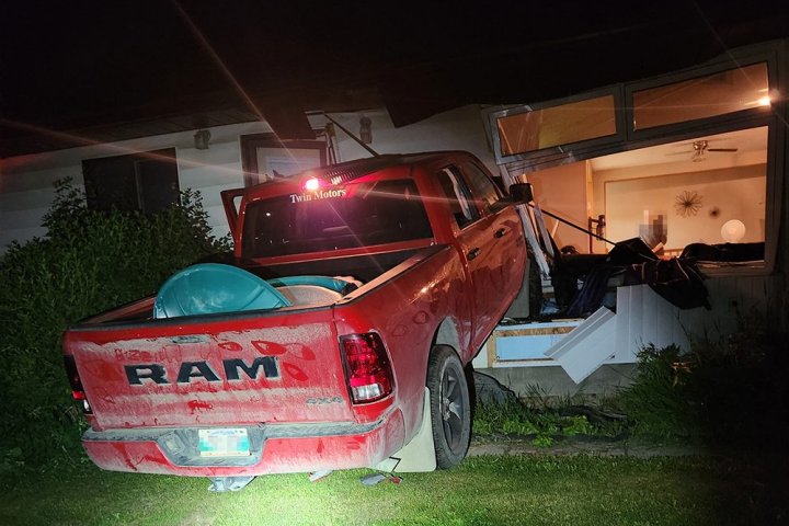 ‘Significant’ damage after truck crashes into Thompson house, Manitoba RCMP say