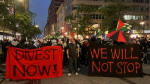 Pepper spray and tear gas used as during altercations between Montreal police and pro-Palestinian protesters