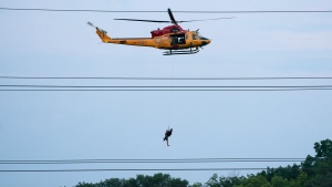 Man airlifted to safety after being stranded on 'island' in Etobicoke Creek