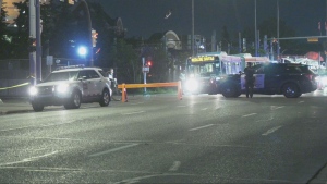 Pedestrian transported to hospital after collision with Calgary bus
