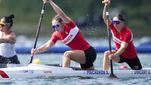Mississauga sprint canoeist Katie Vincent wins bronze medal alongisde Sloan MacKenzie