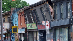 Demolition of sagging Toronto building continues
