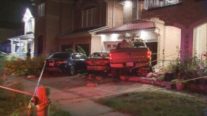 Driver sent a hospital after truck crashes into home in Scarborough