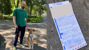 Montreal man given $664 fine for tying dog to parking meter while grabbing a croissant