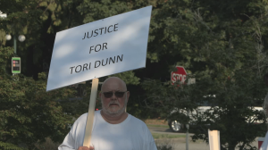 Family of homicide victim Tori Dunn rallies outside Surrey courthouse