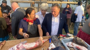 Quebec premier visits Cree community displaced by hydro project in 1970s