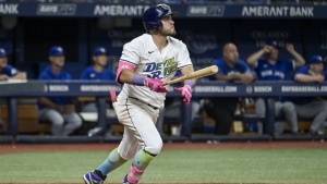 Aranda homers, 6 pitchers combine on a 5-hitter and Rays beat Blue Jays 1-0