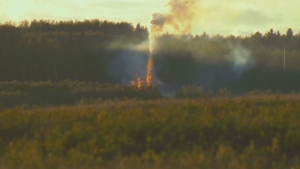 Alberta Energy Regulator monitoring gas well fire north of Cochrane, Alta.