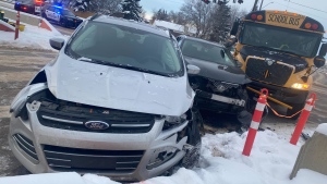School bus hit in multi-vehicle crash after vehicle runs red light: EPS