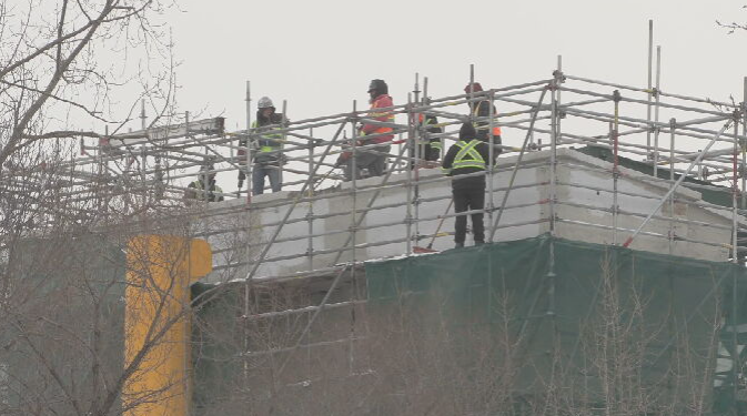 Counterweight on The Forks rail bridge coming down