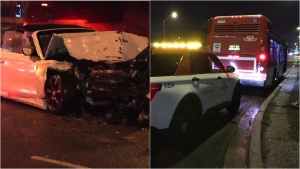 No injuries reported after suspected impaired driver crashes into TTC bus: police