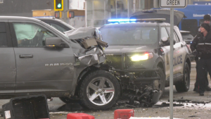 Criminal flight, possession of a firearm among charges laid after multi-vehicle crash in west Edmonton New Year's Eve