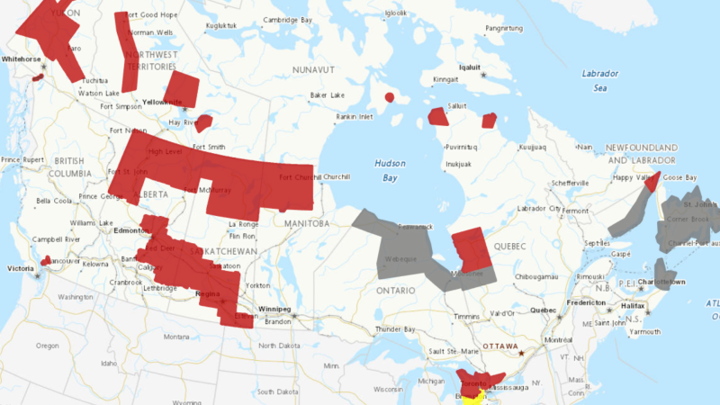 Weather warnings issued for nearly all of Canada's provinces and territories