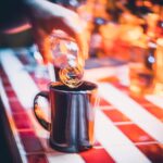 black ceramic mug on table