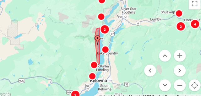 Strong winds knock out power to thousands across the Okanagan