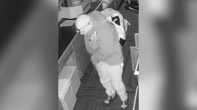 Kelowna RCMP need the public's help to locate a suspect in a rash of golf shop break and enters