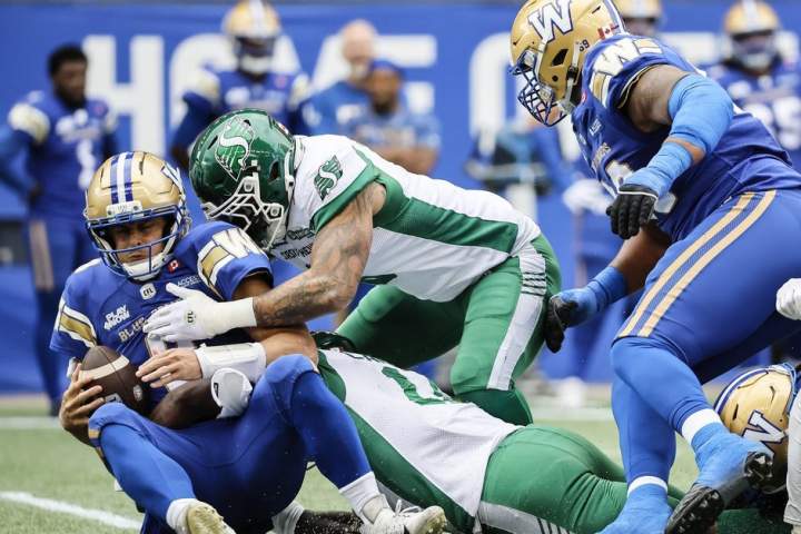 Lauther’s leg lifts Roughriders over Blue Bombers