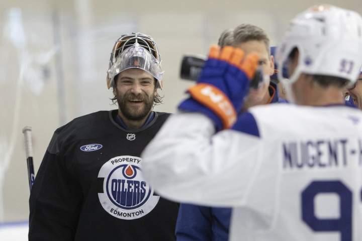 Goalie Stuart Skinner feels lighter, quicker as Oilers training camp begins