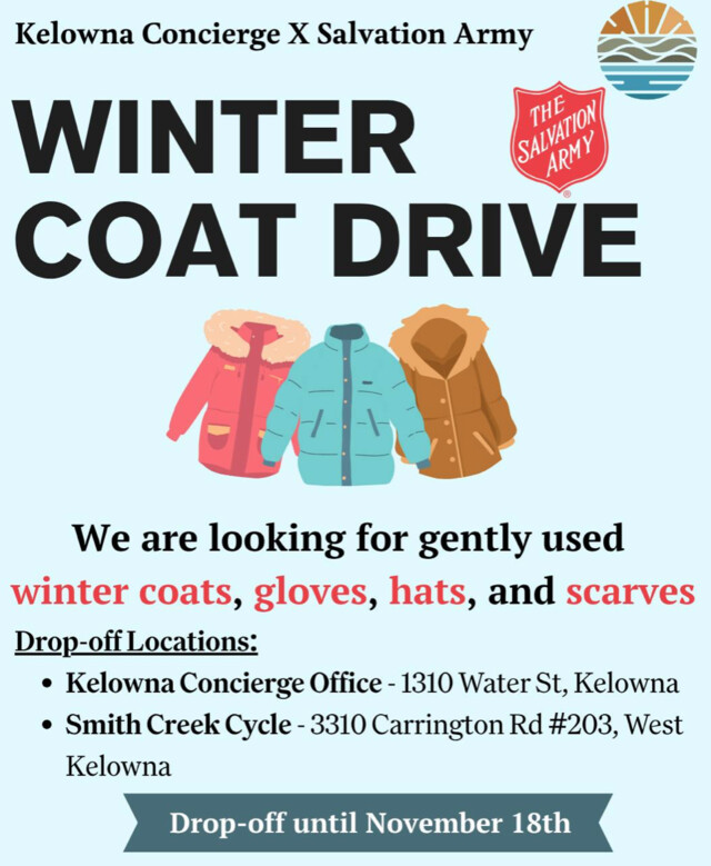 Kelowna Concierge kicks off annual winter coat drive