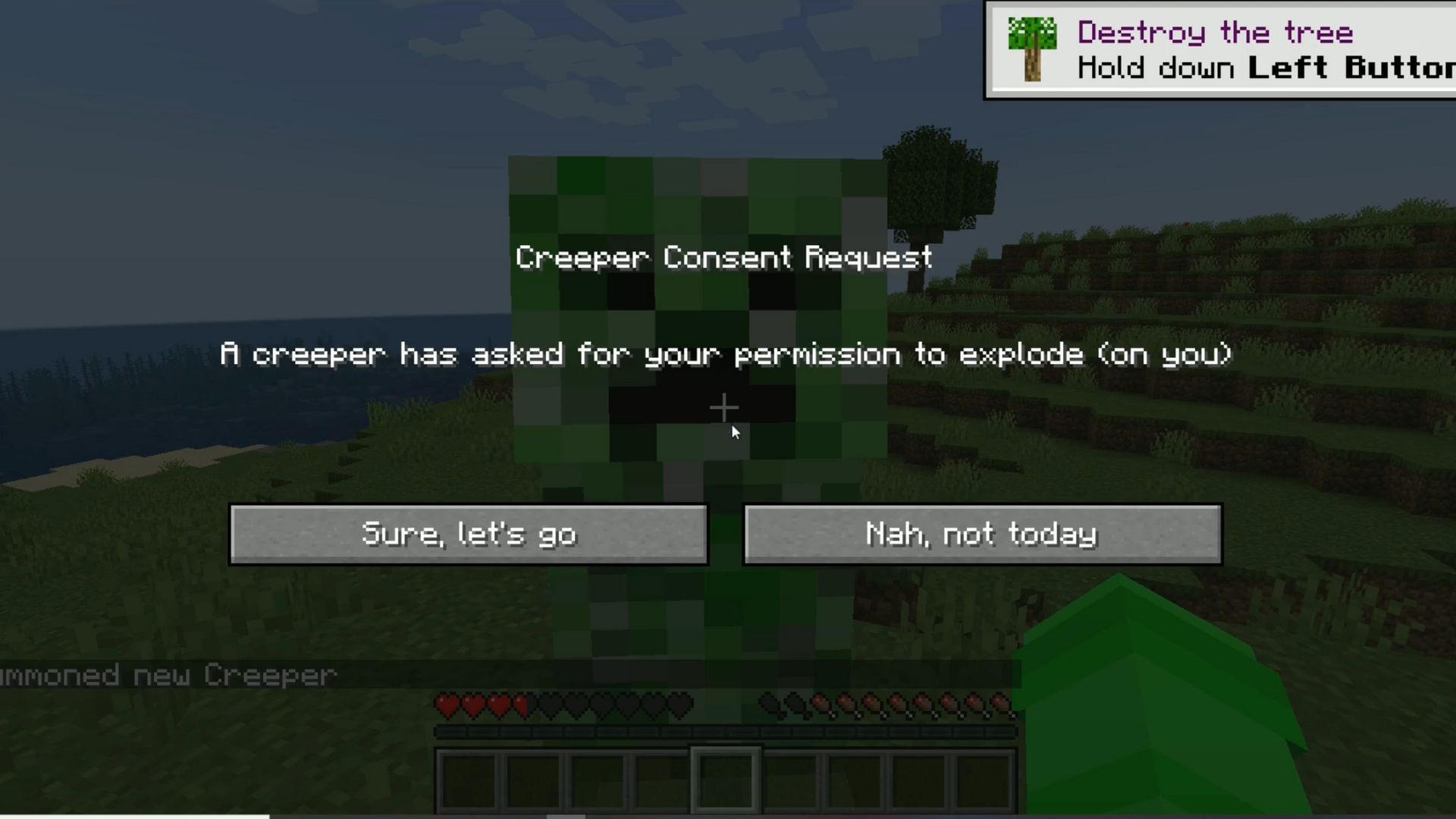 Minecraft fan makes hilarious consent mod for creepers