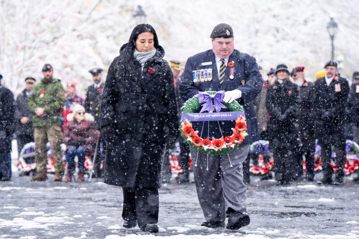 ‘It’s about all of us’: Armed Forces, veterans gather for Remembrance Day in Montreal