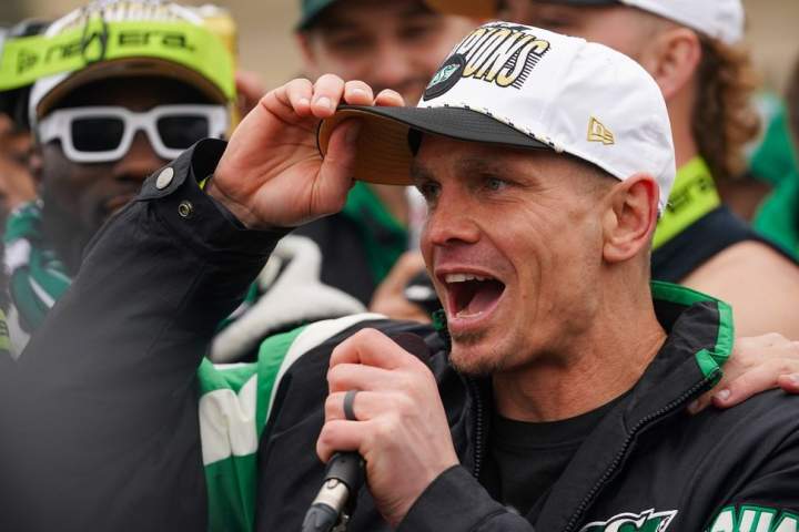 Roughriders’ Harris says he’d be ‘shocked’ if he retired after Grey Cup win