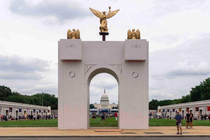 Trump says planned arch in Washington to become military complex