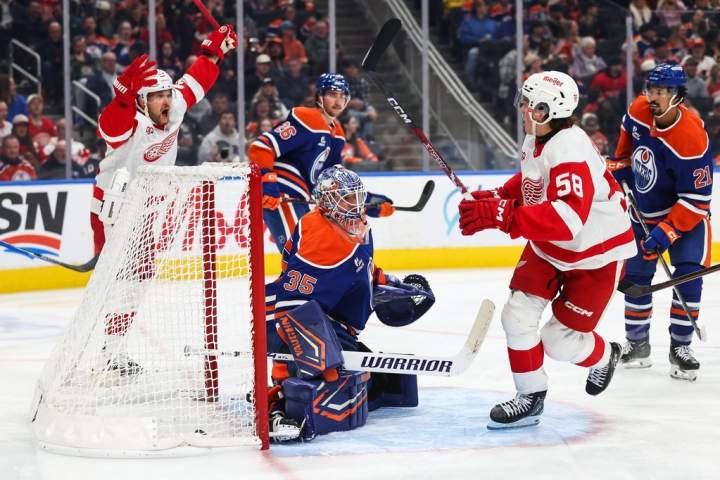 Raymond completes Red Wings’ rally with SO winner